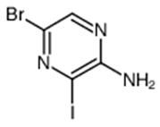 5-bromo-3-iodopyrazin-2-amine结构式