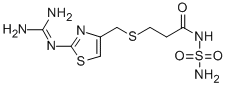 Structure of 3-[[[2-[(Aminoiminomethyl)amino]-4-thiazolyl]methyl]thio]-N-(aminosulfonyl)propanamide