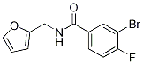 3-溴-4-氟-N-(2-呋喃基甲基)苯甲酰胺结构式