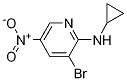 3-Bromo-N-cyclopropyl-5-nitropyridin-2-amine结构式
