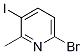 Structure of 6-broMo-3-iodo-2-Methylpyridine