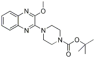 Chemical structure of 4-(3-Methoxy-quinoxalin-2-yl)-piperazine-1-carboxylic acid tert-butyl ester, 98+% C18H24N4O3, MW: 344.42