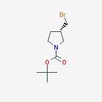 (3S)-3-(溴甲基)-1-吡咯烷甲酸叔丁酯结构式