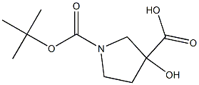 Structure of 1-(tert-butoxycarbonyl)-3-hydroxypyrrolidine-3-carboxylic acid