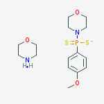 P-(4-Methoxyphenyl)-P-4-morpholinylphosphinodithioic acid morpholine salt结构式