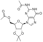 Structure of N,5-O-Diacetyl-2,3-O-isopropylideneguanosine