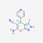 Structure of 6-amino-3-methyl-4-(4-pyridinyl)-2,4-dihydropyrano[2,3-c]pyrazole -5-carbonitrile