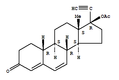 Structure of 17-alpha-Ethynyl-19-nor-delta(sup 4,6)-androstadiene-17-beta-ol-3-one-17-acetate