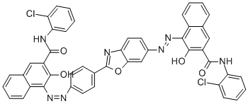 Structure of N-(2-CHLOROPHENYL)-4-[[4-[6-[[3-[[(2-CHLOROPHENYL)AMINO]CARBONYL]-2-HYDROXY-1-NAPHTHALENYL]AZO]-2-BENZOXAZOLYL] PHENYL]AZO]-3-HYDROXY-2-NAPHTHALENECARBOXAMIDE