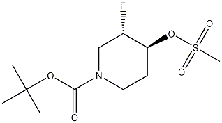 Structure of tert-butyl (3S,4S)-3-fluoro-4-methylsulfonyloxypiperidine-1-carboxylate