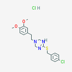 Structure of 6-[(4-chlorophenyl)methylsulfanyl]-3-[2-(3,4-dimethoxyphenyl)ethyl]-2,4-dihydro-1h-1,3,5-triazine;hydrochloride