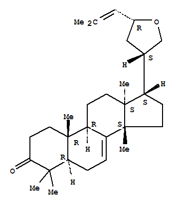 Lanosta-7,24-dien-3-one,21,23-epoxy-, (13a,14b,17a,20S,23R)- (9CI)结构式