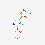 Structure of 5-methyl-1-(tetrahydro-2H-pyran-2-yl)-4-(4,4,5,5-tetramethyl-1,3,2-dioxaborolan-2-yl)-1H-pyrazole