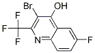 3-溴-6-氟-2-(三氟甲基)-4-喹啉醇结构式