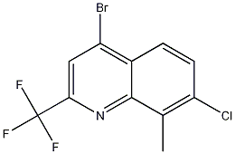 Structure of 4-Bromo-7-chloro-8-methyl-2-trifluoromethylquinoline