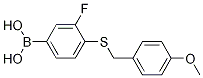 3-FLUORO-4-(4-METHOXYBENZYLTHIO)PHENYLBORONIC ACID结构式