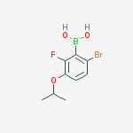 Structure of 6-BROMO-2-FLUORO-3-ISOPROPOXYPHENYLBORONIC ACID