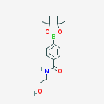 N-(2-羟基乙基)-4-(4,4,5,5-四甲基-1,3,2-二氧硼杂环戊烷-2-基)苯甲酰胺结构式