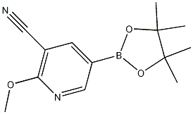 Structure of 2-METHOXY-5-(4,4,5,5-TETRAMETHYL-1,3,2-DIOXABOROLAN-2-YL)NICOTINONITRILE