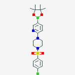 Structure of 6-[4-(4-CHLORO-PHENYLSULFONYL)-PIPERAZIN-1-YL]-PYRIDINE-3-BORONIC ACID, PINACOL ESTER