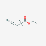 Structure of ethyl 2,2-dimethylpent-4-ynoate