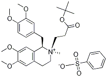Structure of (1R,2R)-1-[(3,4-Dimethoxyphenyl)methyl]-2-[3-(tert-butoxy)-3-oxopropyl]-1,2,3,4-tetrahydro-6,7-dimethoxy-2-methylisoquinolinium  benzenesulfonate