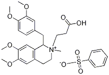 Structure of 2-(2-carboxyethyl)-1-[(3,4-dimethoxyphenyl)methyl]-,1,2,3,4-tetrahydro-6,7-dimethoxy-2-methyl-isoquinolinium benzenesulfonate