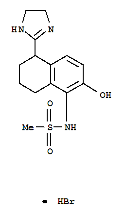 N-(5-(4,5-二氢-(1H)-吲哚-2-基)-2-羟基-5,6,7,8-四氢萘-1-基)甲烷磺酰胺氢溴酸结构式