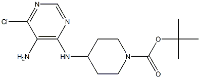 4-(5-AMino-6-chloro-pyriMidin-4-ylaMino)-piperidine-1-carboxylic acid tert-butyl ester结构式