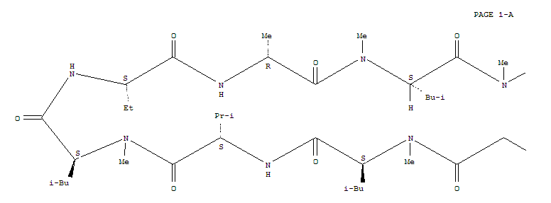 Structure of CyclosporinA, 1-(L-2-aminobutanoic acid)-