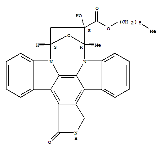 Structure of 9,12-Epoxy-1H-diindolo[1,2,3-fg:3',2',1'-kl]pyrrolo[3,4-i][1,6]benzodiazocine-10-carboxylicacid, 2,3,9,10,11,12-hexahydro-10-hydroxy-9-methyl-1-oxo-, hexyl ester,(9R,10S,12S)-