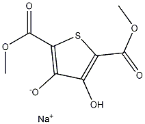 Structure of 2,5-Thiophenedicarboxylic acid, 3,4-dihydroxy-, 2,5-dimethyl ester, sodium salt