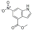 Structure of 1H-Indole-4-carboxylic acid, 6-nitro-, Methyl ester