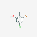 Structure of 3-bromo-5-chloro-2-methylphenol