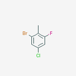 1-bromo-5-chloro-3-fluoro-2-methylbenzene结构式
