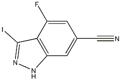 Structure of 6-Cyano-4-fluoro-3-iodo (1H)indazole