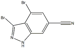 3,4-DibroMo-6-cyano (1H)indazole结构式