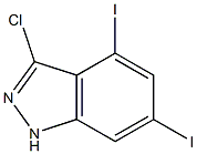 3-Chloro-4,6-diiodo(1H)indazole结构式
