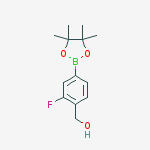 Structure of (2-fluoro-4-(4,4,5,5-tetramethyl-1,3,2-dioxaborolan-2-yl)phenyl)methanol