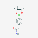 Structure of 2-(4-(4,4,5,5-tetramethyl-1,3,2-dioxaborolan-2-yl)phenyl)acetamide