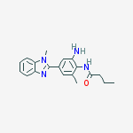 Structure of N-[2-amino-6-methyl-4-(1-methylbenzimidazol-2-yl)phenyl]butanamide