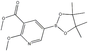 Structure of Methyl2-methoxy-5-(4,4,5,5-tetramethyl-1,3,2-dioxaborolan-2-yl)nicotinate