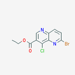 Chemical structure of Ethyl 6-bromo-4-chloro-1,5-naphthyridine-3-carboxylate