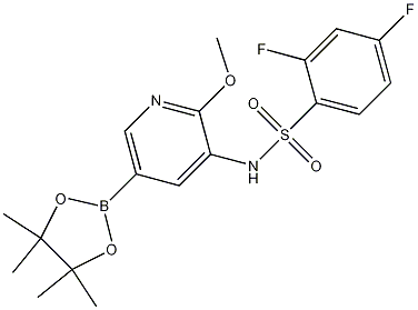 Structure of 2,4-difluoro-N-(2-methoxy-5-(4,4,5,5-tetramethyl-1,3,2-dioxaborolan-2-yl)pyridin-3-yl)benzenesulfonamide