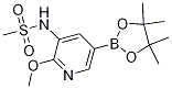 N-[2-methoxy-5-(4,4,5,5-tetramethyl-1,3,2-dioxaborolan-2-yl)-3-pyridinyl]-methanesulfonamide结构式