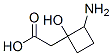 Structure of 2-amino-1-hydroxycyclobutane-1-acetic acid