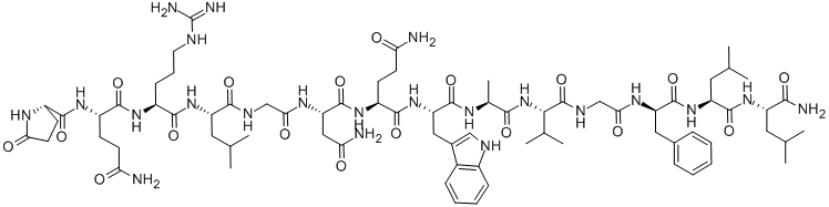 Structure of PYR-GLN-ARG-LEU-GLY-ASN-GLN-TRP-ALA-VAL-GLY-D-PHE-LEU-LEU-NH2