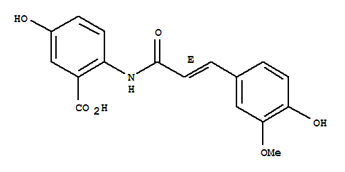 Structure of Benzoic acid,5-hydroxy-2-[[(2E)-3-(4-hydroxy-3-methoxyphenyl)-1-oxo-2-propen-1-yl]amino]-