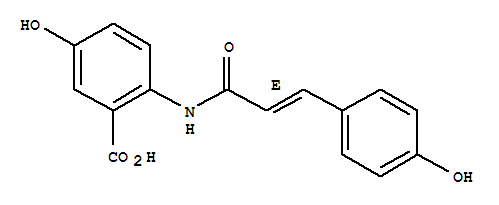 Structure of 5-hydroxy-2-{[(2E)-3-(4-hydroxyphenyl)prop-2-enoyl]amino}benzoic acid