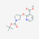 2-((1-(tert-Butoxycarbonyl)pyrrolidin-3-yl)oxy)nicotinic acid结构式